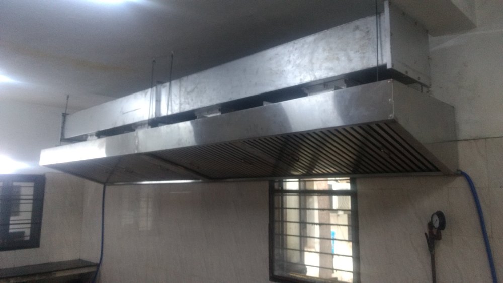 Stainless Steel Commercial Kitchen Hood, Size: 2-3 Feet