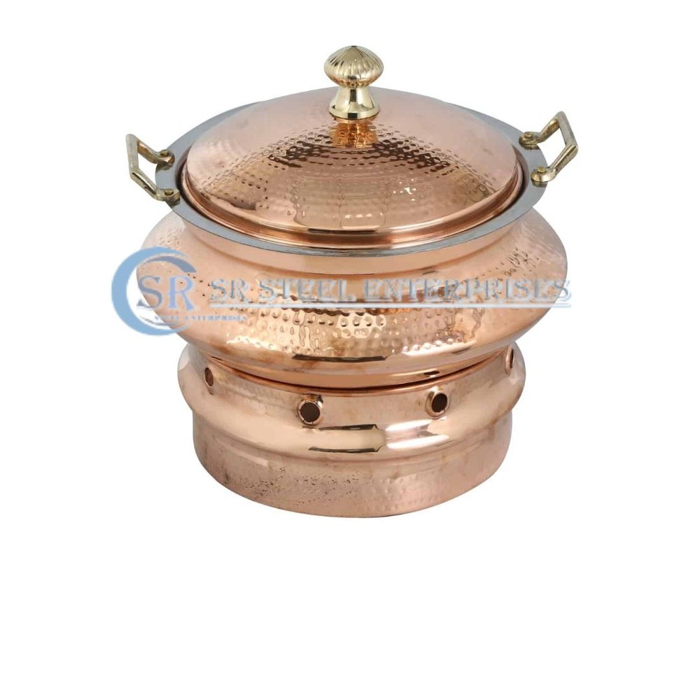 Round Stainless Steel Chafing Dish, For Hotel, Dimension: 7ltr