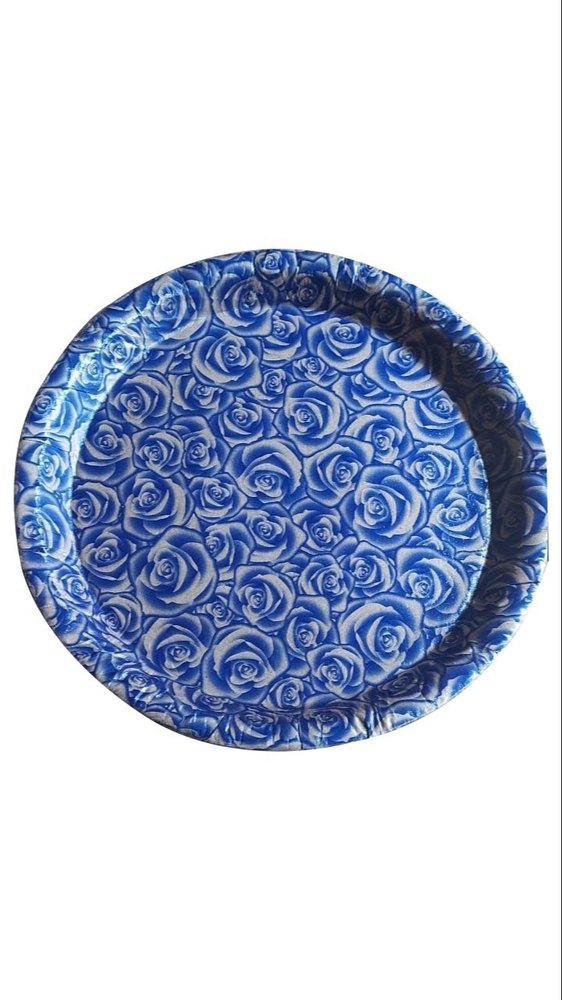 Rama Circular Blue Designer Buffet Plate, For Utility Dishes, Paper GSM: 200 Gsm