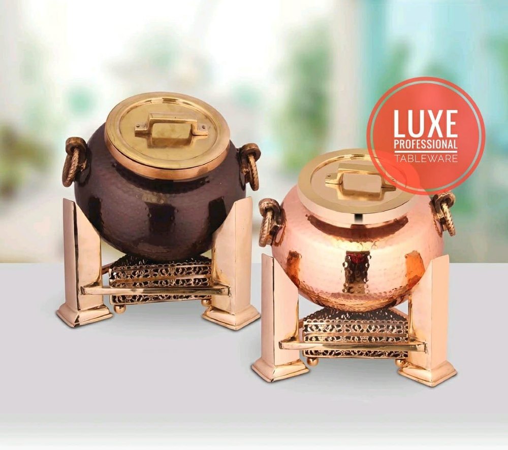 Hammered Round Copper Soup Mutka, For Hotel, Capacity: 12 Ltrs