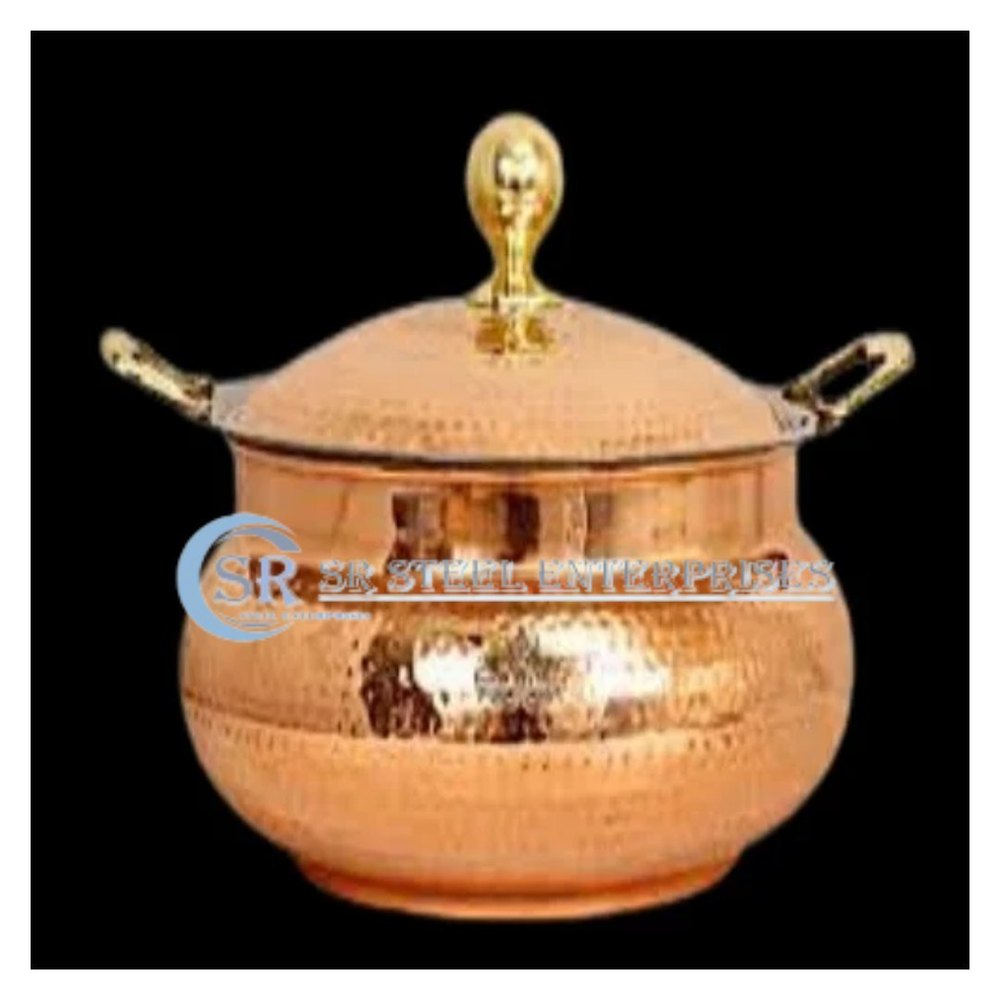 Round Copper Steel Catering Utensils, Capacity: 7 Litre