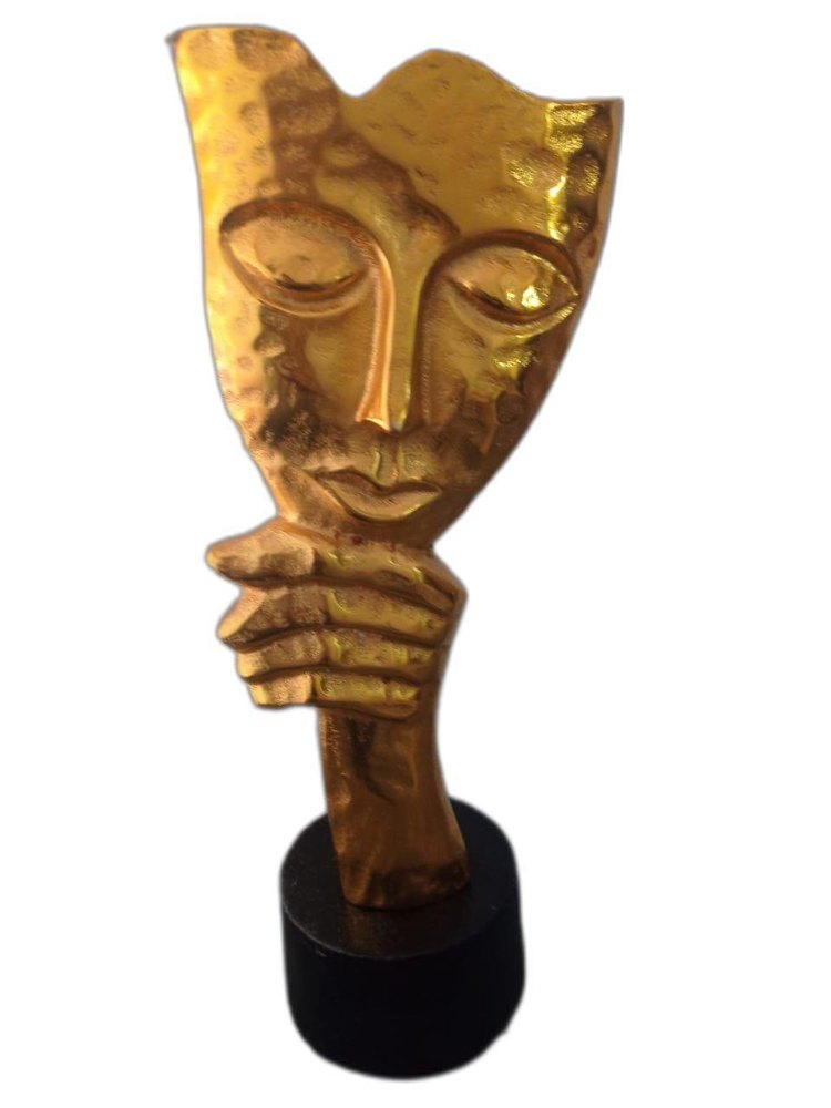 Golden Brass Home Decor Statue, Size: 16 Inch (height)