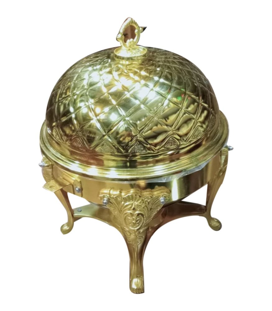 Golden Brass Chafing Dish, For Restaurant, Capacity: 5.5L