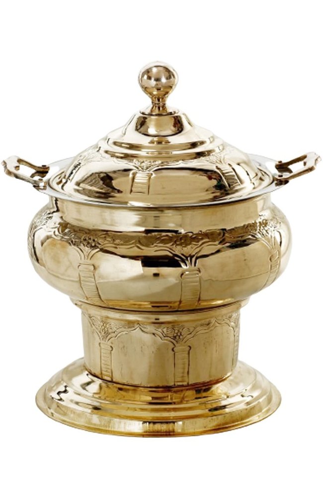 Golden Antique 3 Litre Brass Chafing Dish, For Restaurant