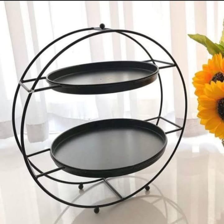 BLACK Round 2 Tier Buffet Server, For Party