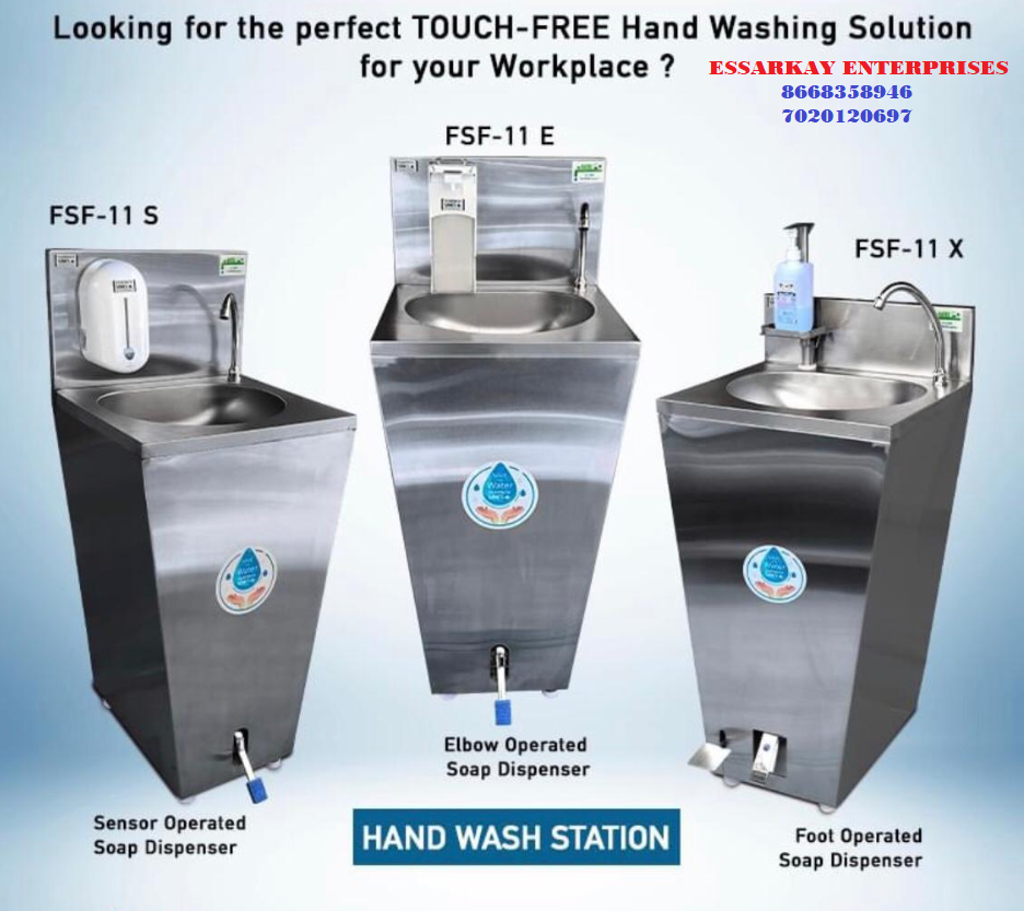 SS304 Foot Operated Hand Wash Station Canteen Product Hotel Products Kitchen