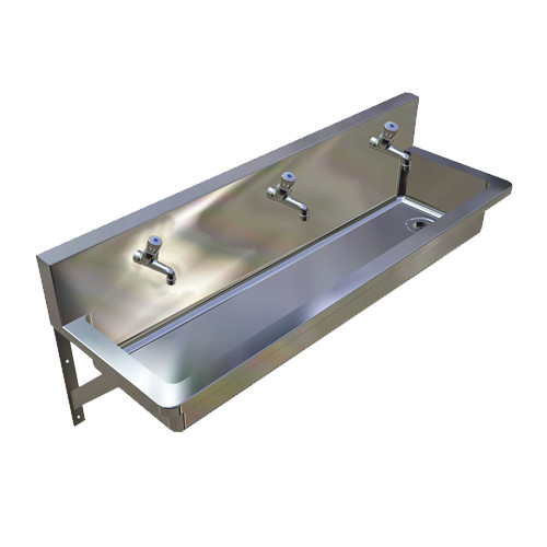 Pedestal Glossy Commercial Stainless Steel Sinks, Dimension: 50