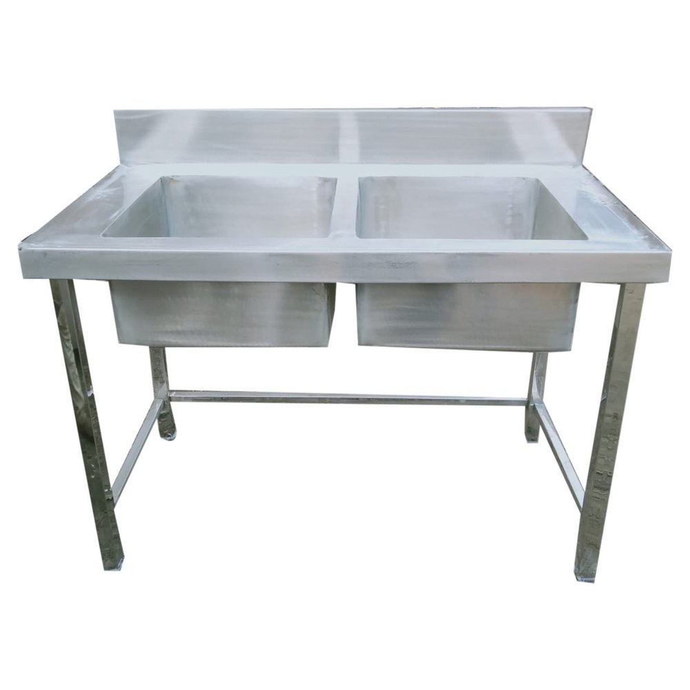 Polished Stainless Steel Table Sink, Number Of Sinks: 2