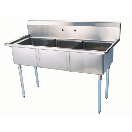 Grey Ready To Mount Three Compartment Sink Counter