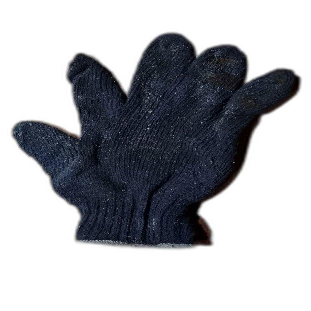 Cotton Black Old Knitted Gloves, Free Size