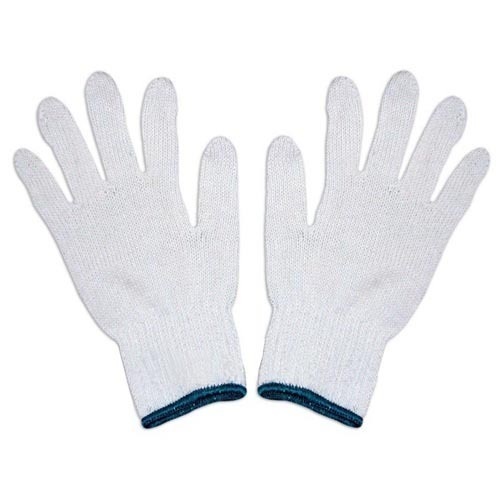 Cotton White Knitted Hand Gloves