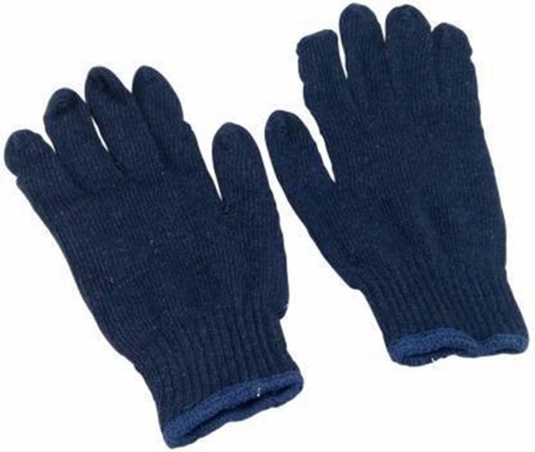 Midas Blue Cotton Knitted Gloves