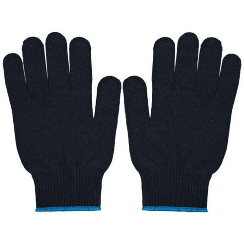 Black Plain Cotton Cloth Hand Gloves