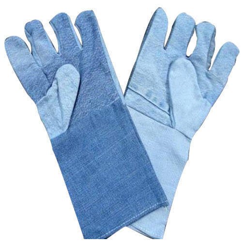 Blue Plain Safety Cotton Gloves