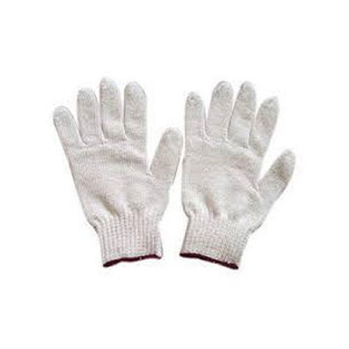 Knitted Gray Cotton Safety Gloves