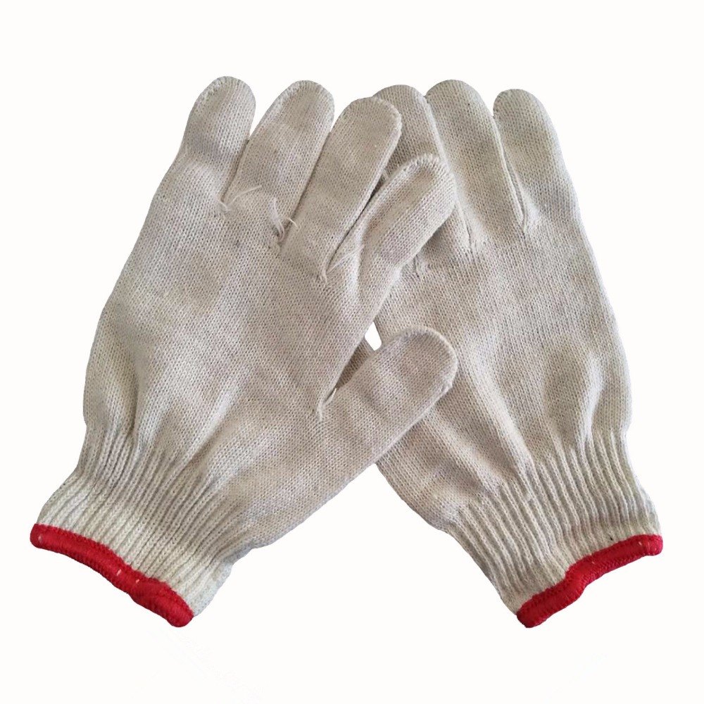 White Plain Cotton Safety Glove