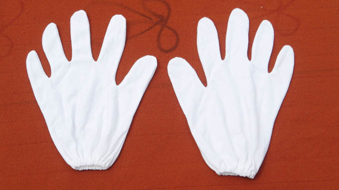 White Plain Hosiery Double Layer Gloves