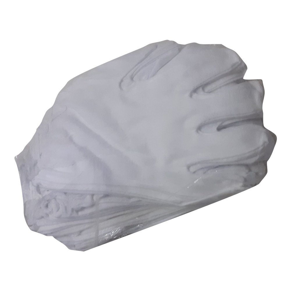 White Plain Cotton Hosiery Gloves, For Industrial, Size: Free Size