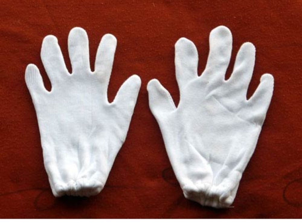 White Cotton Hosiery Gloves