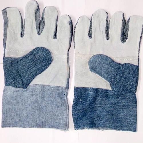 Plain mix color Jeans Safety Hand Gloves, For Industrial