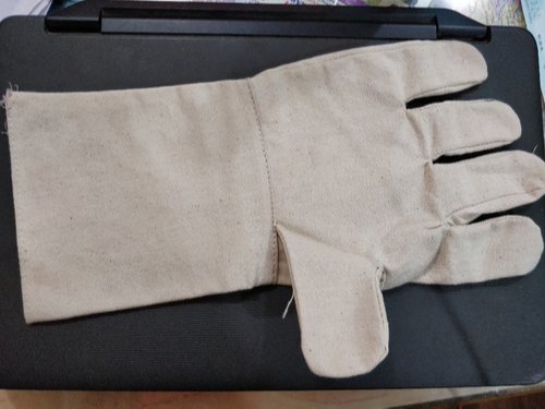 Off White Cotton Canvas Safety Hand Gloves (13)