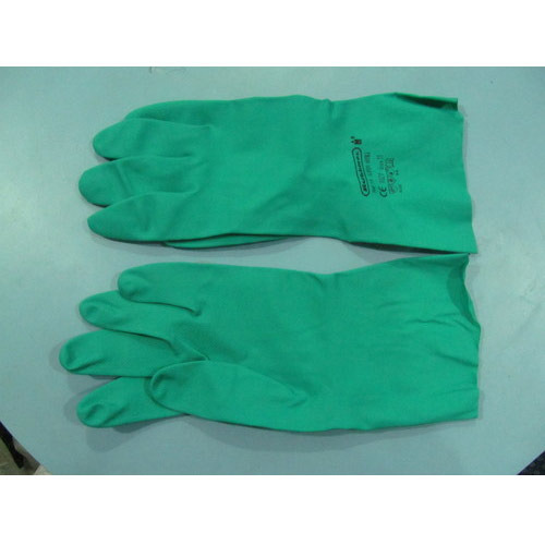 Unisex Green Canvas Safety Hand Gloves