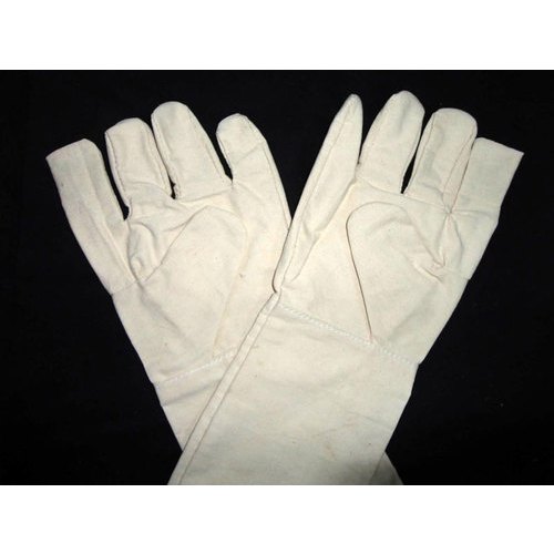 White Plain Canvas Hand Gloves