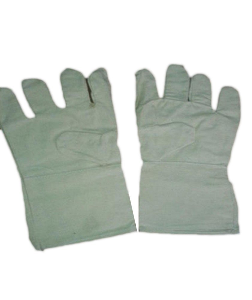 Gray Plain Cotton Canvas Hand Gloves