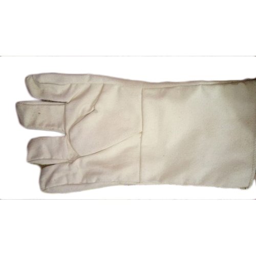 White Cotton Canvas Hand Gloves