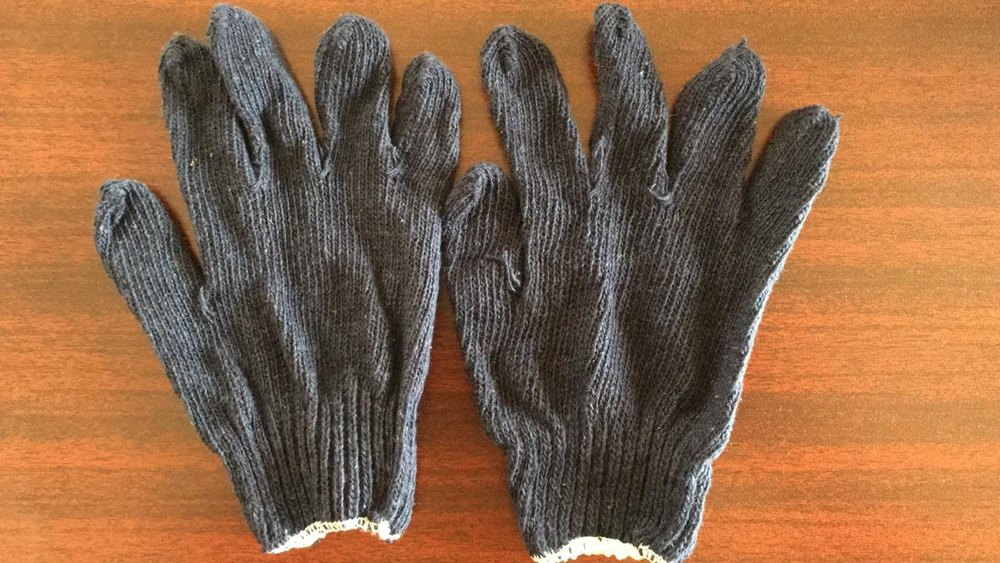 Soft Touch Gray Cloth Gloves, Size: Normal Size