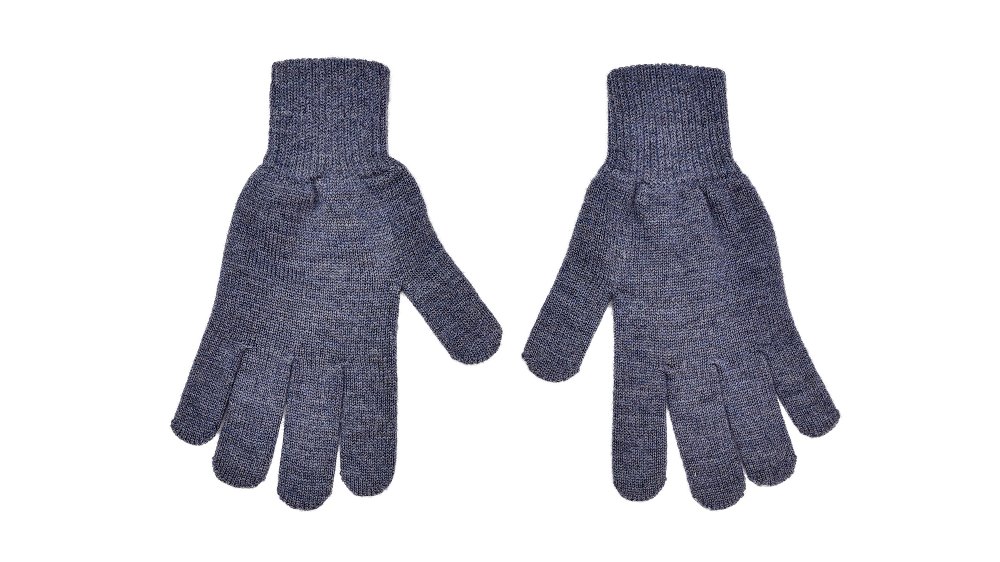 Gray Woolen Full Finger Plain Hand Gloves