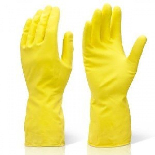 PVC Yellow Hand Gloves, 6-10 Inches