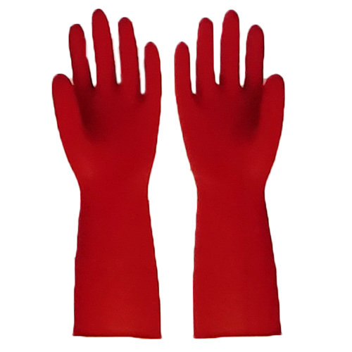 Plain Red PVC Hand Gloves