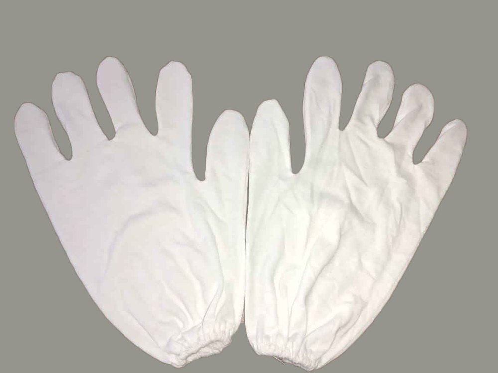 White Banian Gloves, For Safety Purposes, Size: Medium