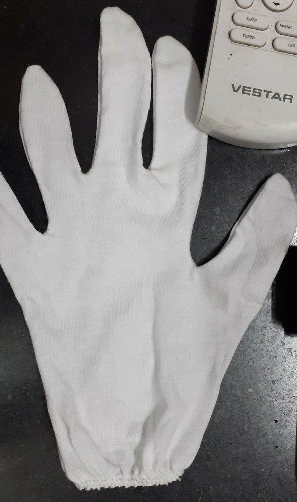 White Banian Cloth Hand Gloves, For Industrial, Size: Large