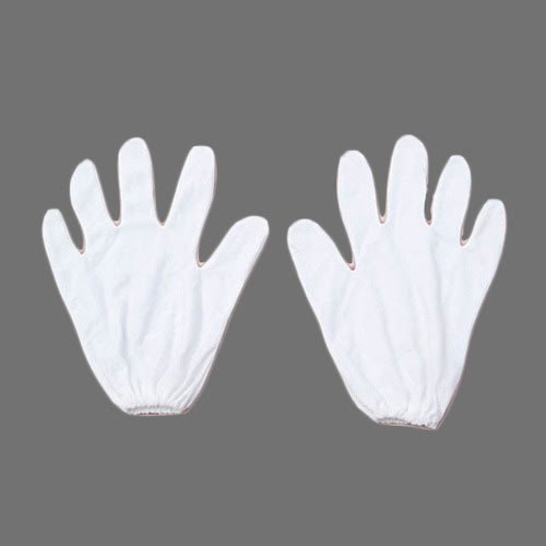 Single Layer White Plain Hosiery Hand Gloves, Size: 10 To 24