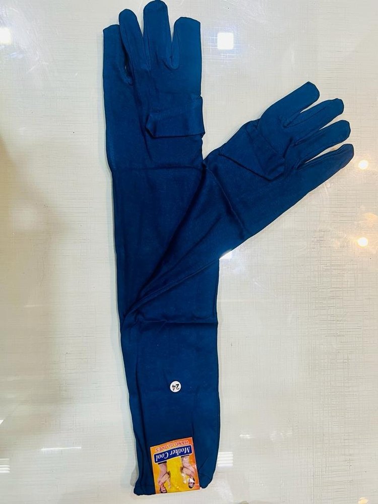 Printed Blue Nylon Women Gloves, For Commercial, Size: Large