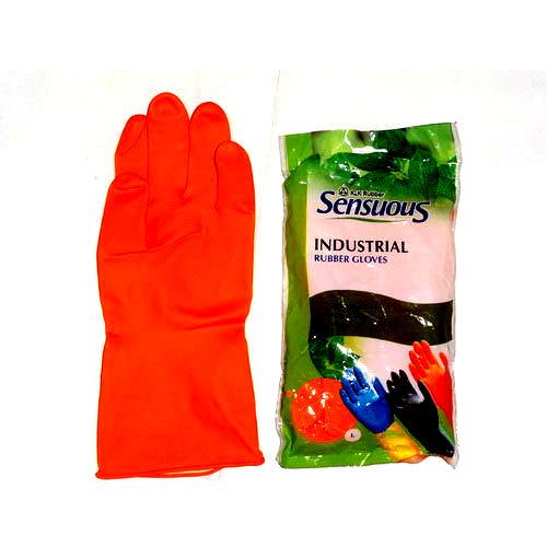 Latex Orange Rubber Hand Gloves, Model: En12