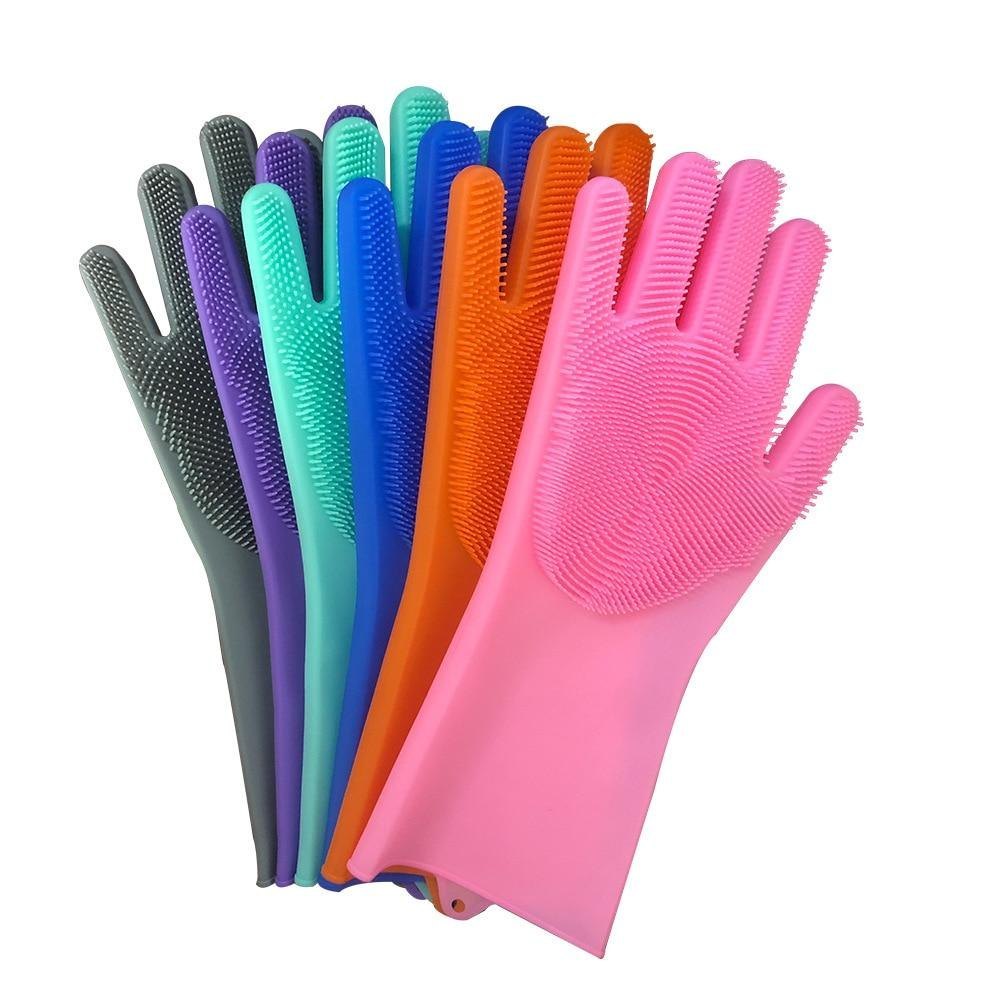 Multicolor Silicone Kitchen Gloves, Size: Free Size