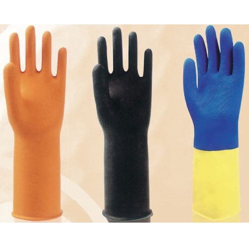 Latex Heavy Duty Flock Lined Rubber Hand Gloves