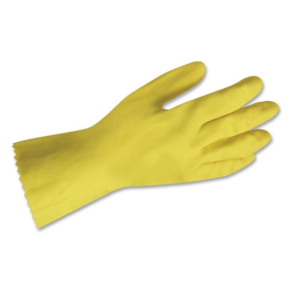 Unisex Green Yellow Flock Lined Glove