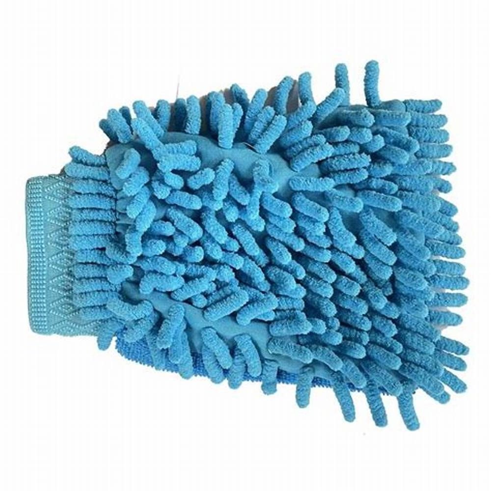 Unisex Blue Double Sided Microfiber Glove, For Kitchen, Finger Type: Full Fingered