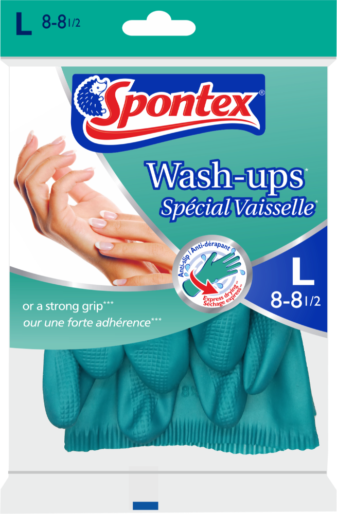 Green Latex Wash-Ups Gloves, For washing, Size: Medium & Large