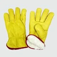 Yellow Plain Driving Hand Gloves