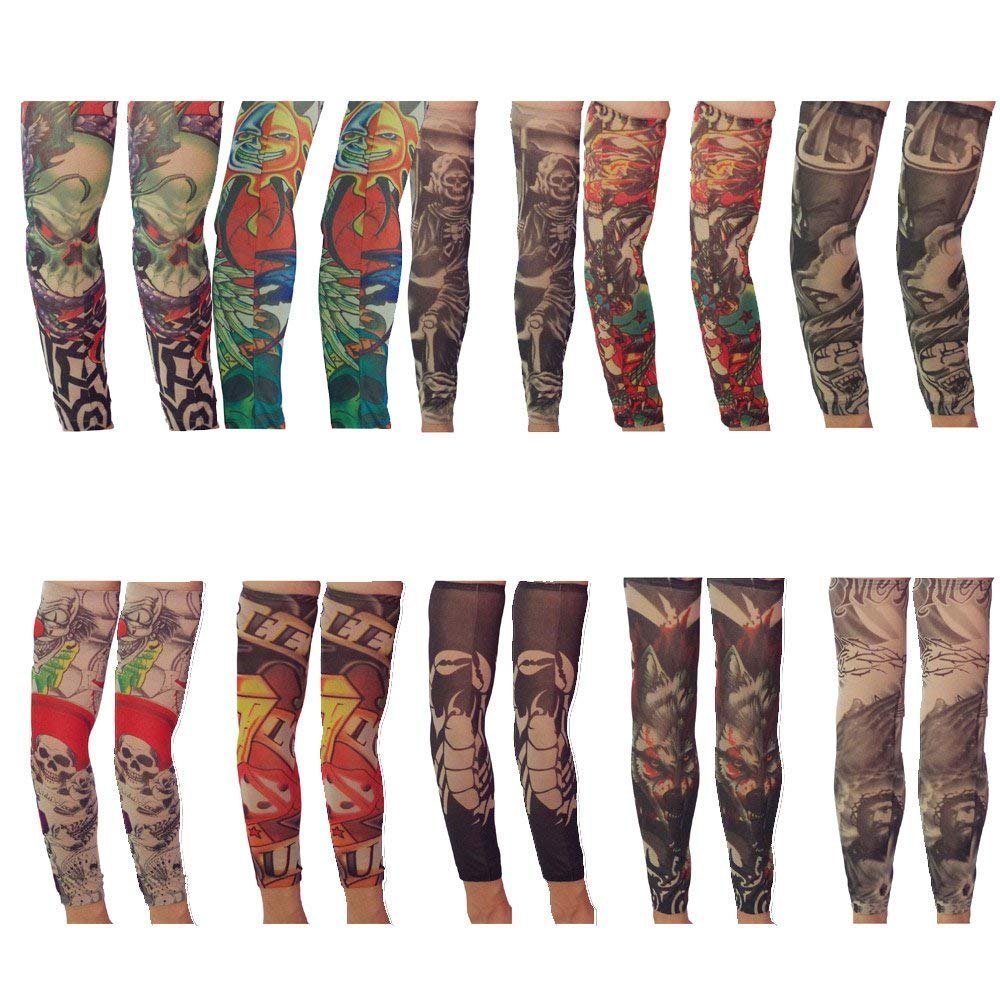 Multicolor Nylon Tattoo Cotton Unisex Arm Sleeves