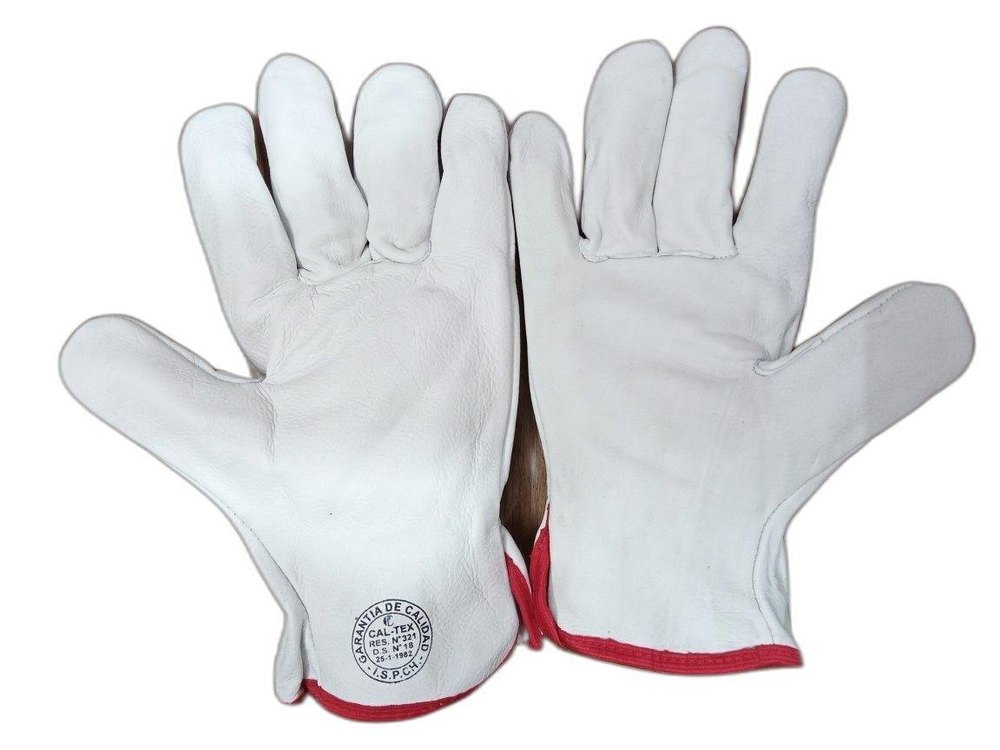 Leather(Buff/Split/Chrome) White Leather Tig Welding Gloves, 6-10 Inches