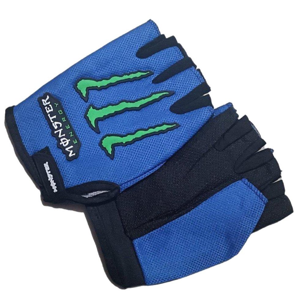 Jacquard Half Fingered Monster Biker Hand Glove