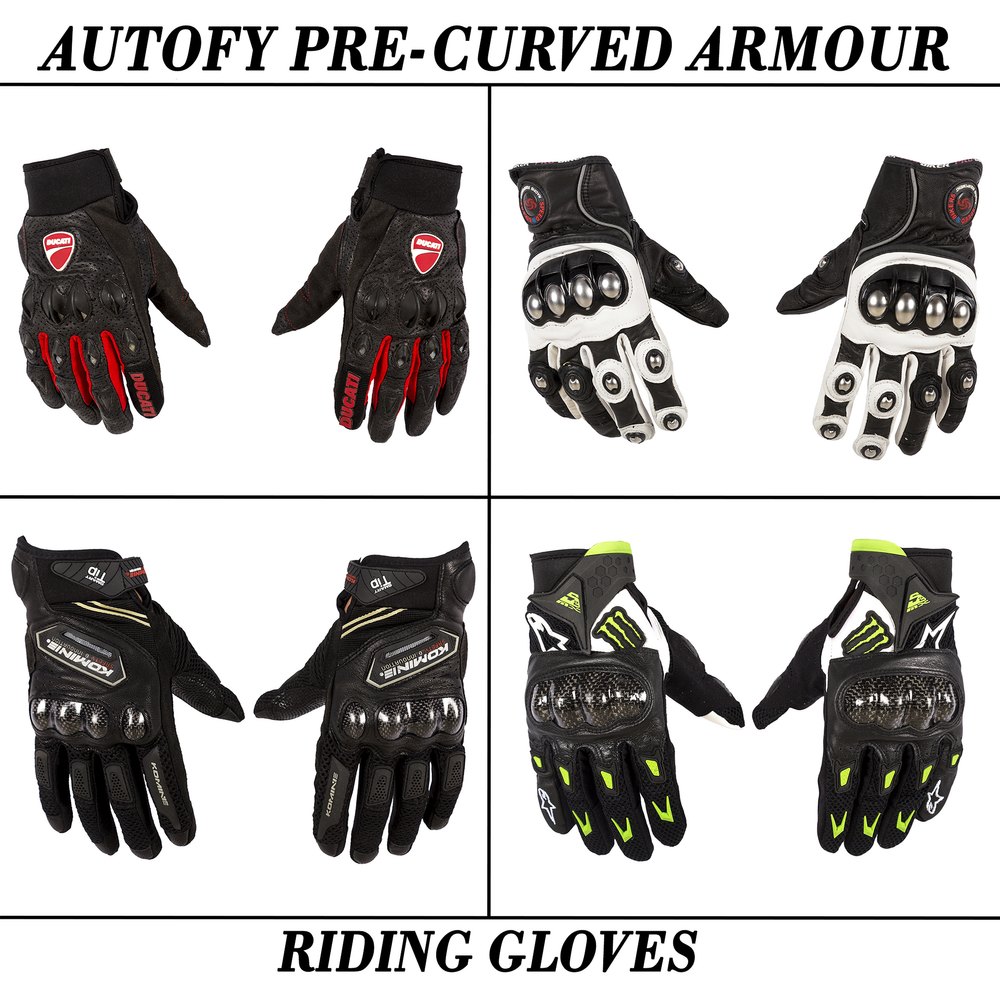 Black Microfiber Autofy Bike Riding Gear Gloves