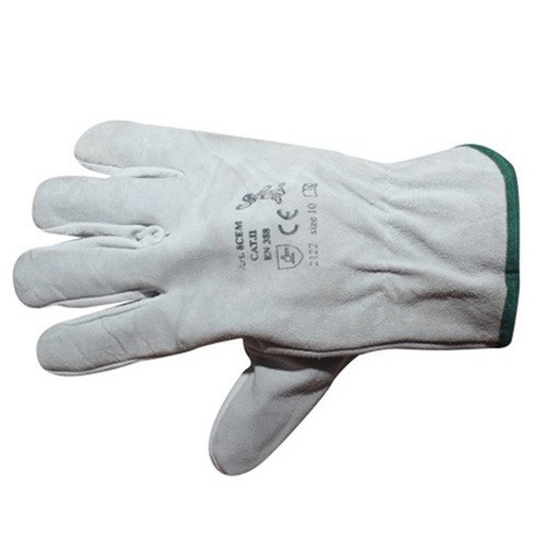 Plain Split Chrome Leather Gloves Driving Gloves, Size: 10 inch, Full Fingered