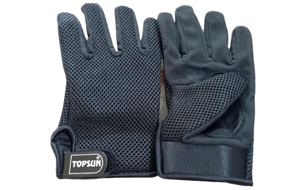 Plain Unisex Leather Net Driving Gloves, Size: Medium